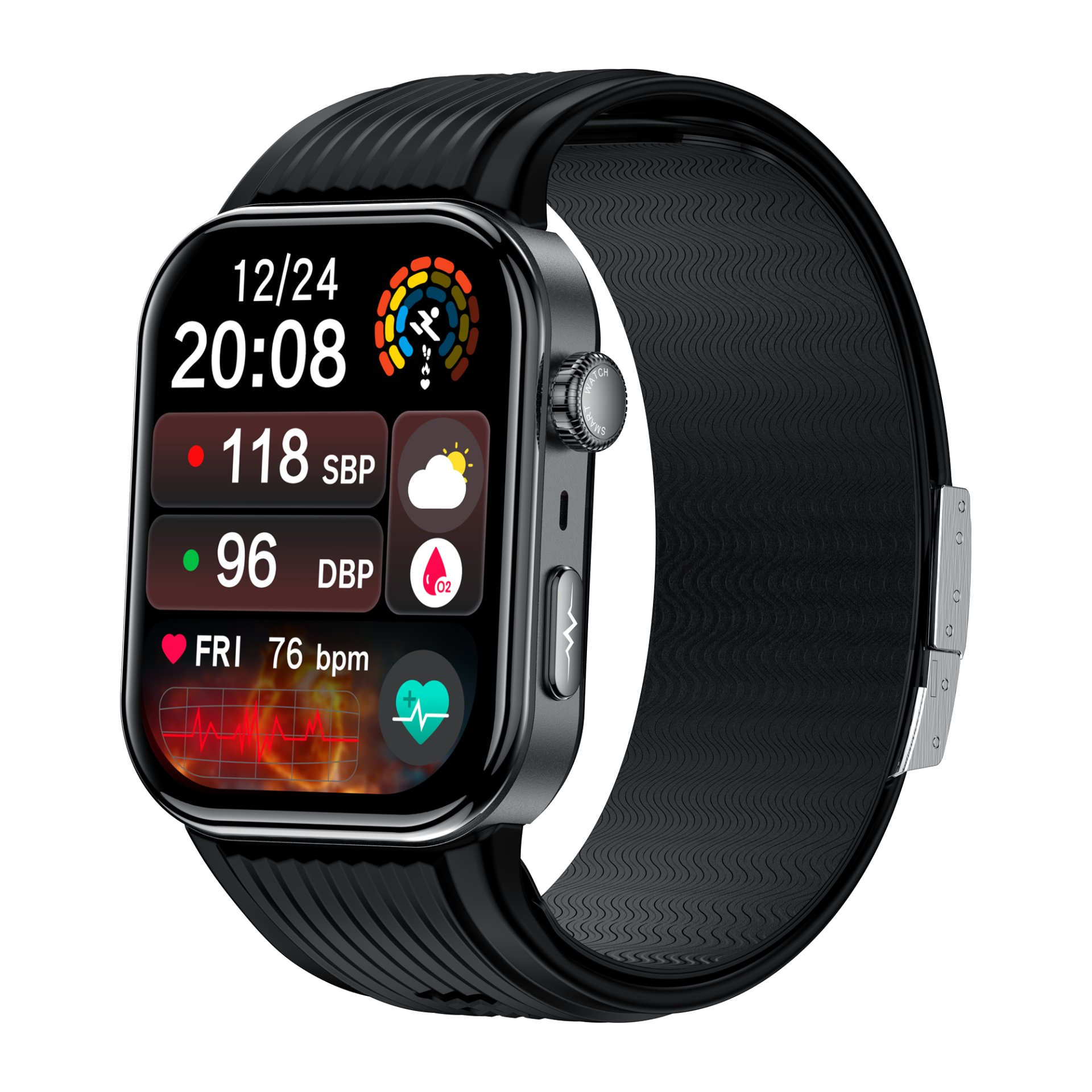 Aiullain blood pressure smart watch with health monitoring display